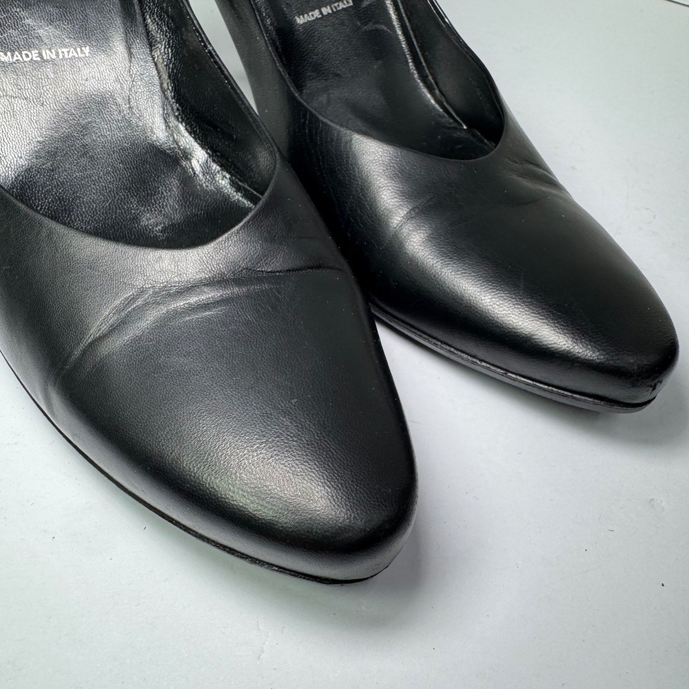 Prada Black Leather Pointed Toe‎ Stiletto High Heel Pumps Made in Italy Women's - Picture 3 of 11